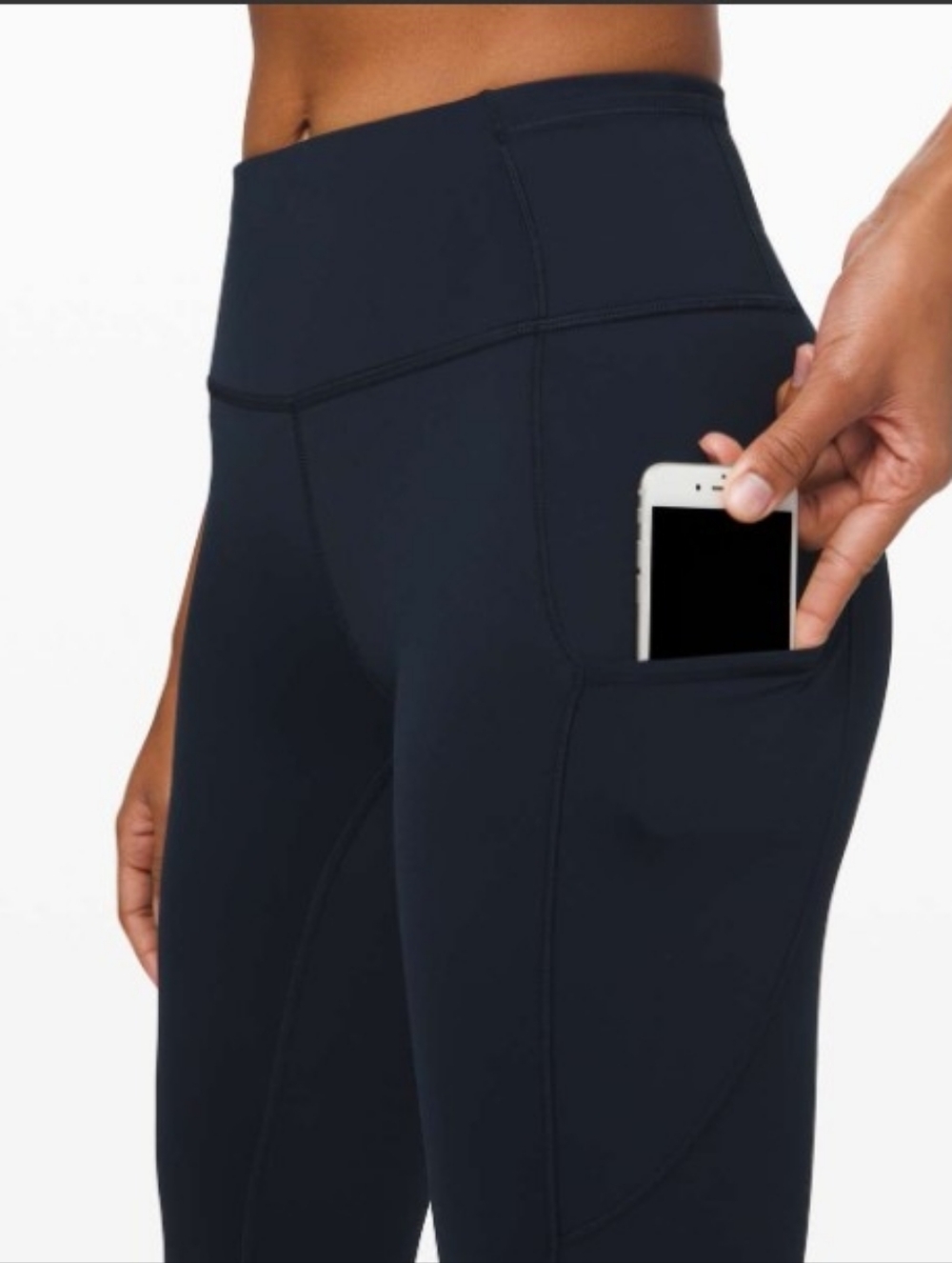 Lululemon Fast and Free Crop II 19" *Non-Reflective-True Navy- Size 6 - Picture 3 of 13